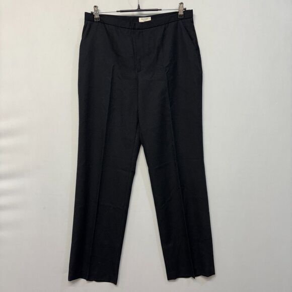 Brooks Brothers 346 Women 100% Wool Dress Pants Trouser Size 10 Black C044 -7 - Picture 1 of 16
